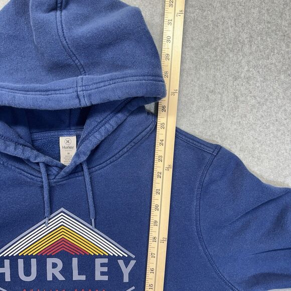 Hurley Hoodie Men’s Medium Blue Graphic Pullover Sweatshirt Drop Tag HMF21-02999 - Picture 8 of 12